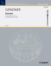 Harald Genzmer: Sonate: Treble Recorder: Score
