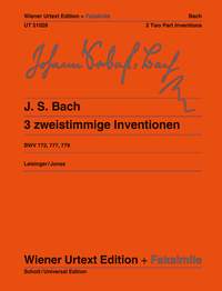 Johann Sebastian Bach: 3 Two Part Inventions BWV 772  777  779: Piano:
