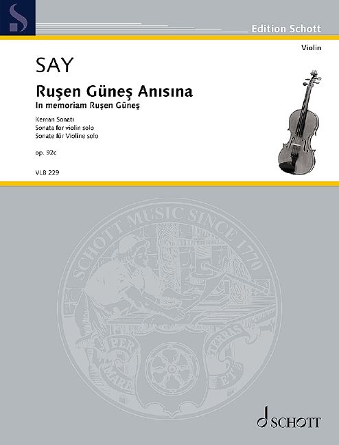 Fazil Say: Rusen Gnes An?s?na op. 92c: Violin Solo: Instrumental Work