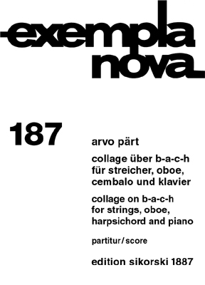 Arvo Prt: Collage ber B-A-C-H: Chamber Ensemble: Score