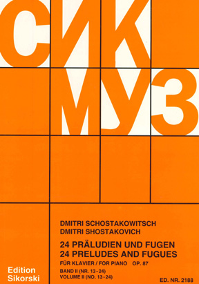 Dimitri Shostakovich: 24 Preludes And Fugues For Piano Op.87 Vol 2: Piano:
