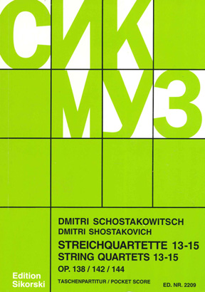 Dimitri Shostakovich: Quartetti 13-15 Op. 138/142/144: Orchestra: Score