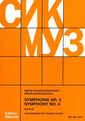 Dimitri Shostakovich: Symphony No.4 In C Minor Op.43: Orchestra: Study Score