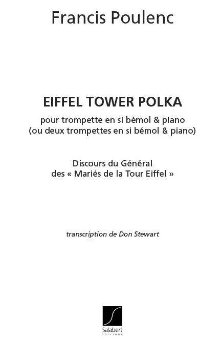 Francis Poulenc: Eiffel Tower Polka Pour Trompette Et Piano: Trumpet