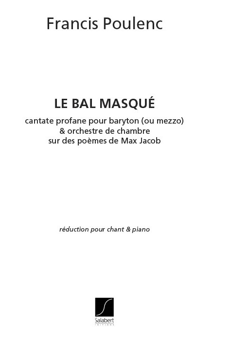 Francis Poulenc: Le Bal masqué: Medium Voice