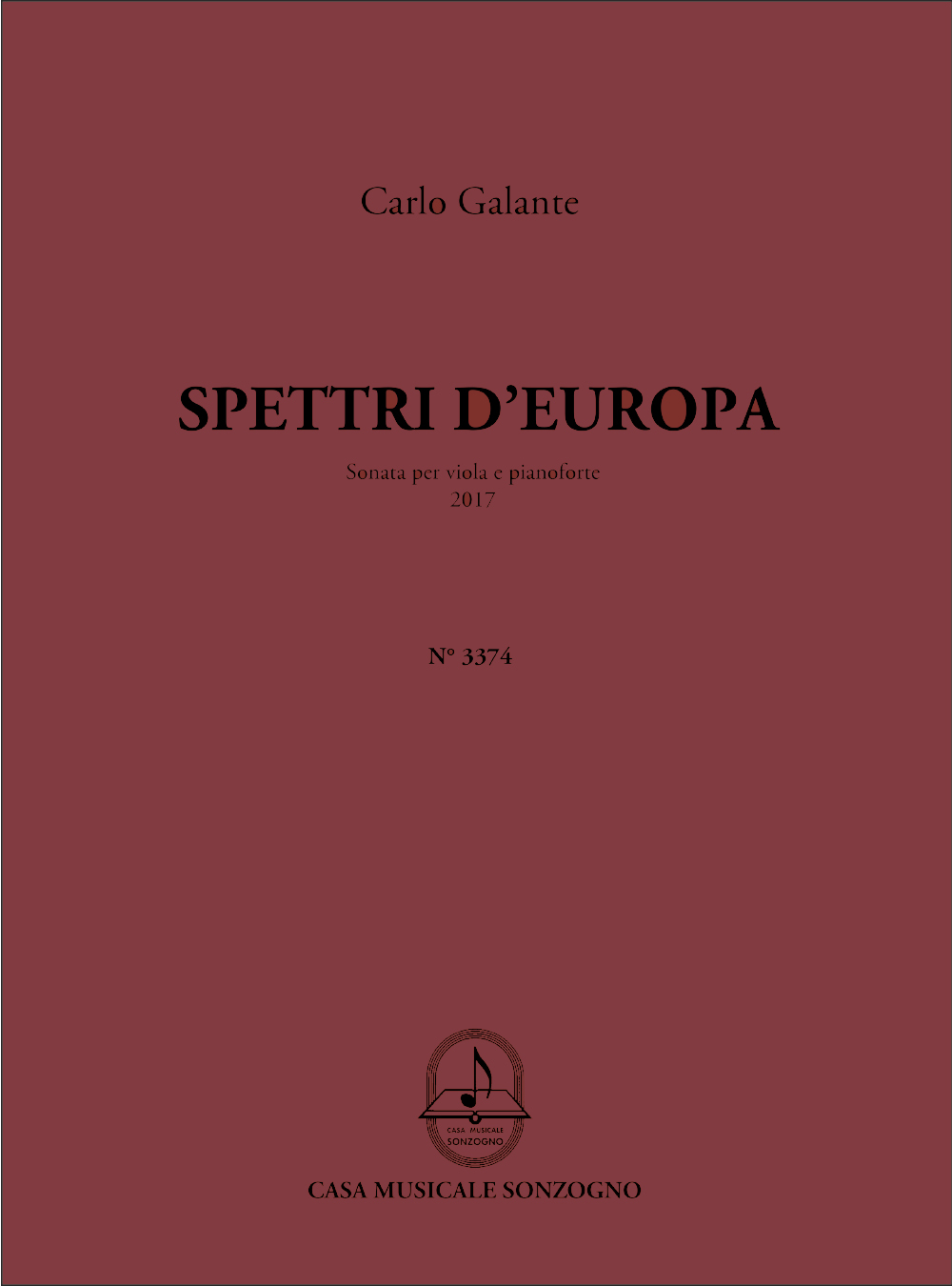 Carlo Galante: Spettri D'Europa: Viola & Piano: Instrumental Work