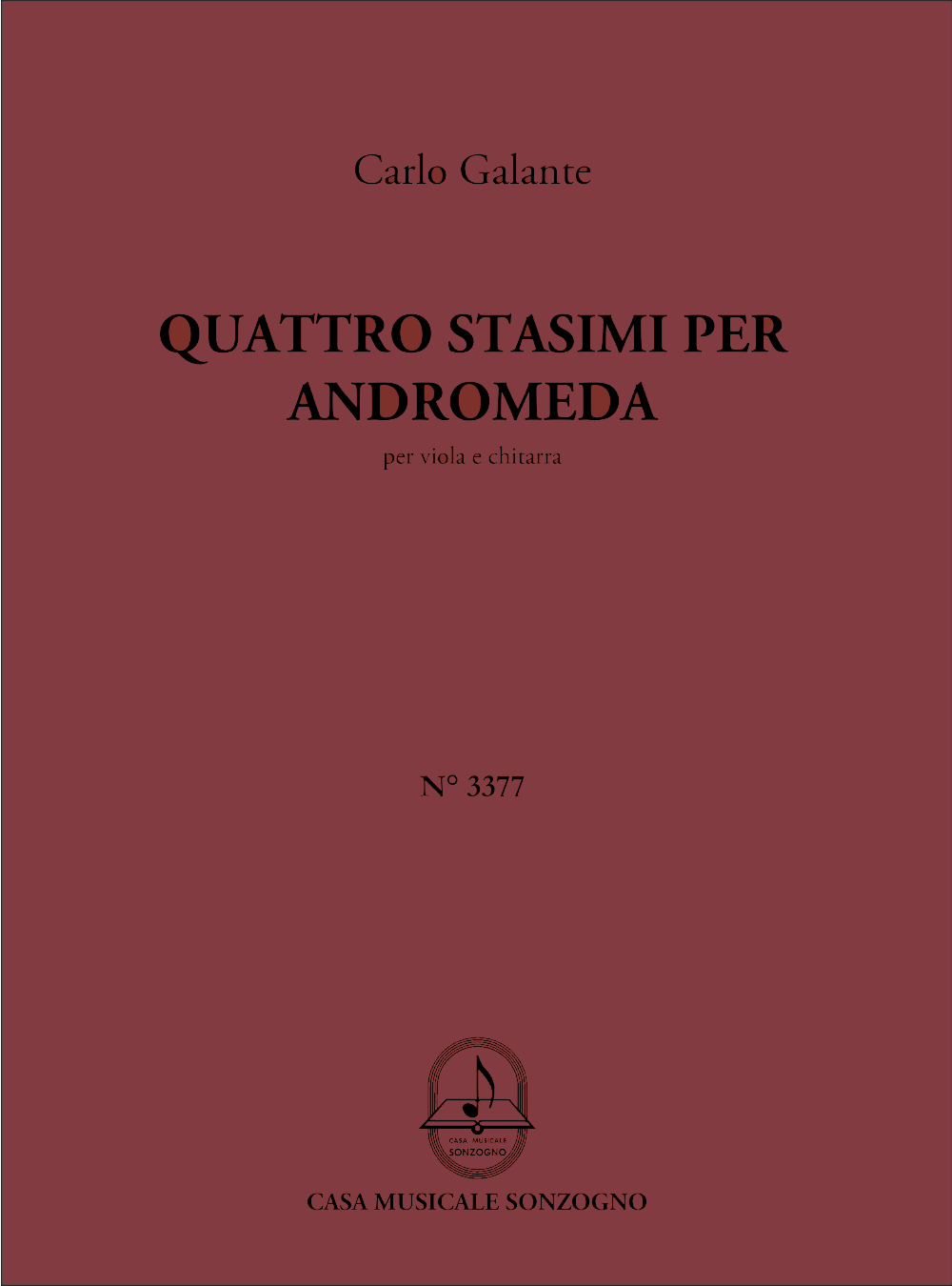 Carlo Galante: Quattro Stasimi Per Andromeda: Viola: Instrumental Work