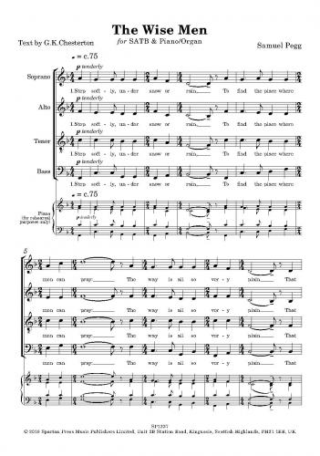 Sam Pegg: The Wise Men: SATB: Vocal Score