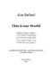Alan Bullard: This is our World: SATB: Vocal Album