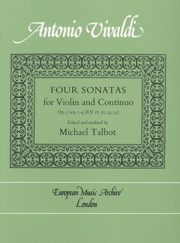 Antonio Vivaldi: Four Sonatas For Violin: Violin: Instrumental Work