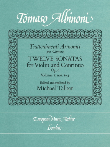 Tomaso Albinoni: 12 Sonatas For Violin And Continuo Vol. 1: Violin: Instrumental