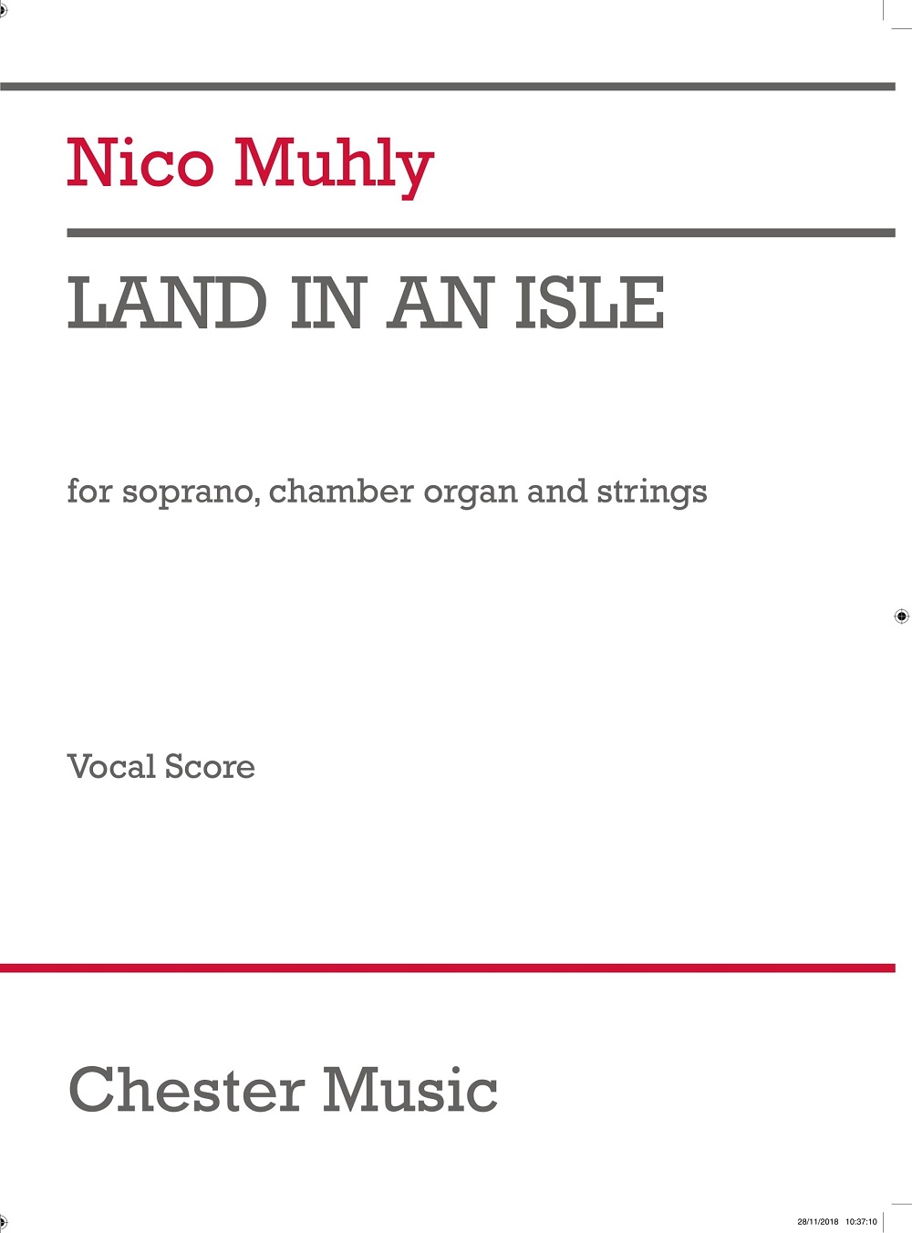 Nico Muhly: Land in an Isle: Soprano: Vocal Work