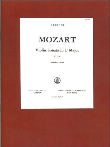 Wolfgang Amadeus Mozart: Sonata No. 7 In F  K376: Violin Ensemble
