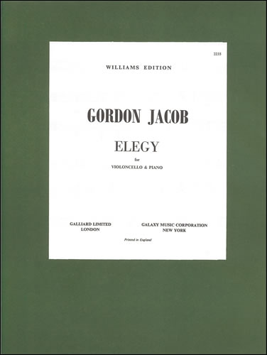 Gordon Jacob: Elegy For Cello and Piano: Cello