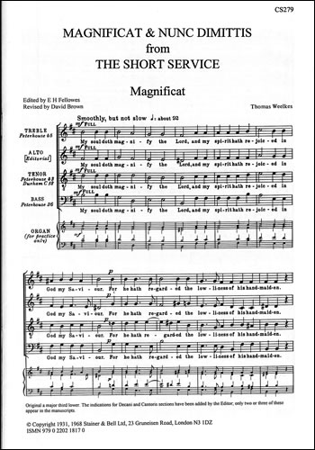 Thomas Weelkes: Magnificat and Nunc Dimittis The Short Service: SATB: Vocal