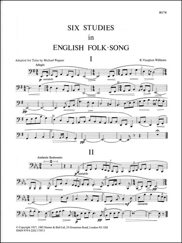 Six Studies In English Folk Song For Tuba: Tuba: Instrumental Album