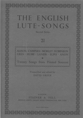 Twenty Songs From Printed Sources: Voice: Score