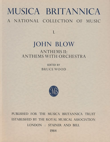 John Blow: Anthems II Anthems With Orchestra: Orchestra: Vocal Score