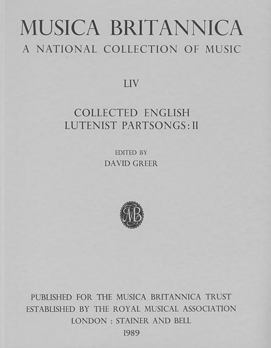 Collected English Lutenist Partsongs II: Lute