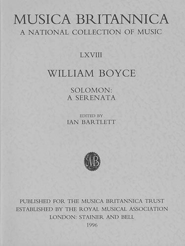 William Boyce: Solomon: Orchestra
