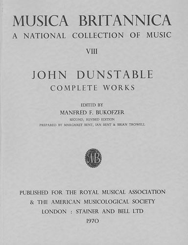John Dunstable: Complete Works: Orchestra: Score