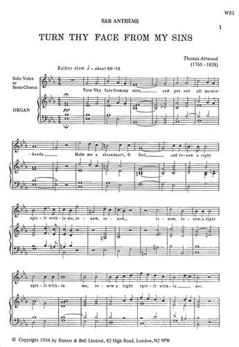 Turn Thy Face From My Sins: SAB: Vocal Score