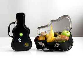 Guitar Case Lunch Box With Stickers: Kitchenware