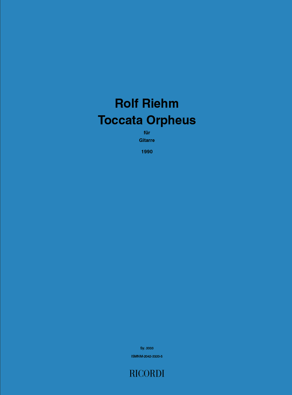 Rolf Riehm: Toccata Orpheus: Guitar: Instrumental Work