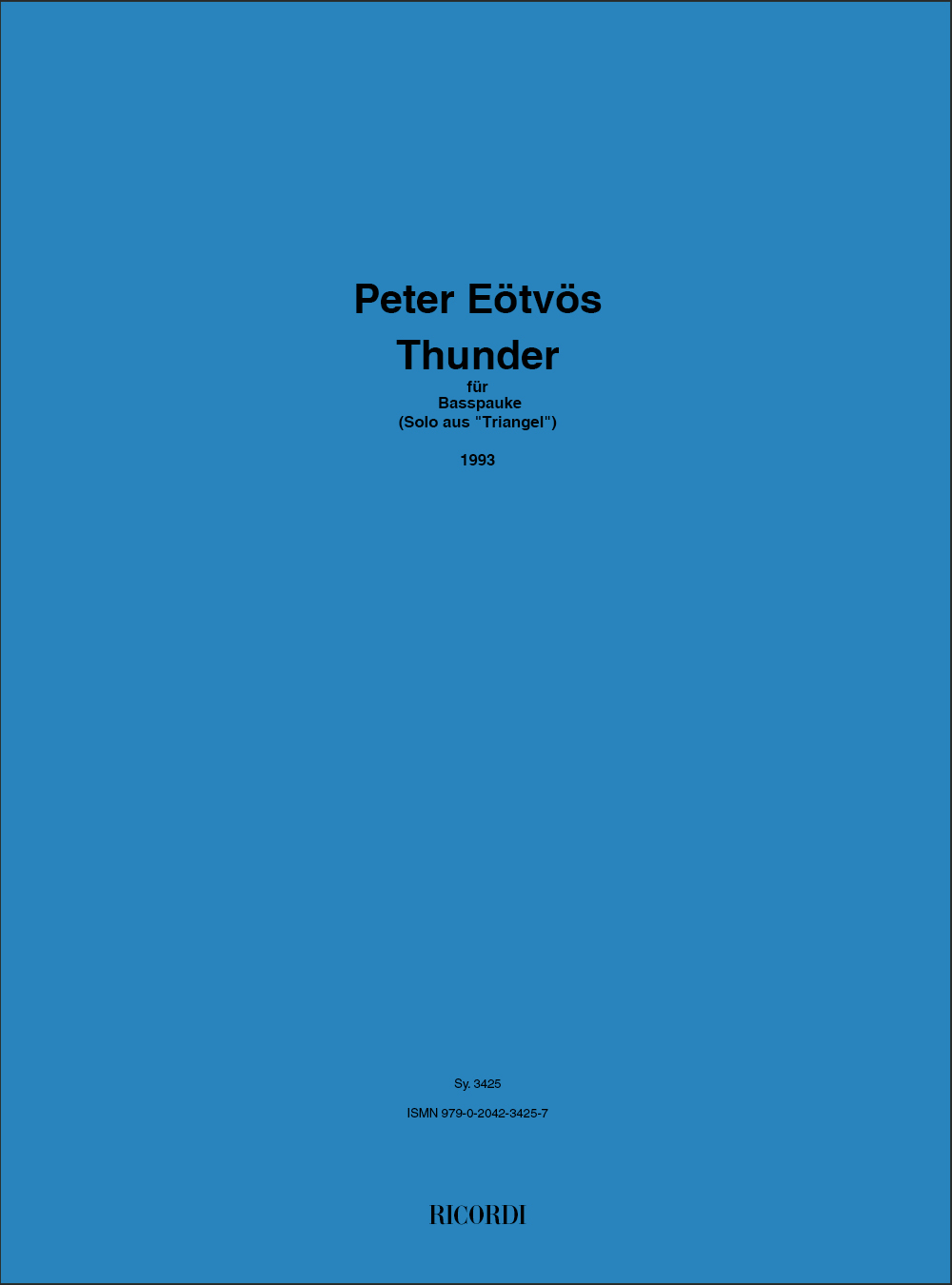Pter Etvs: Thunder: Timpani: Instrumental Work