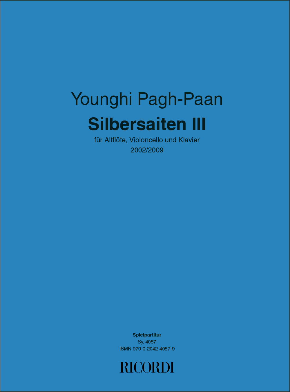 Younghi Pagh-Paan: Silbersaiten III: Piano Trio: Instrumental Work