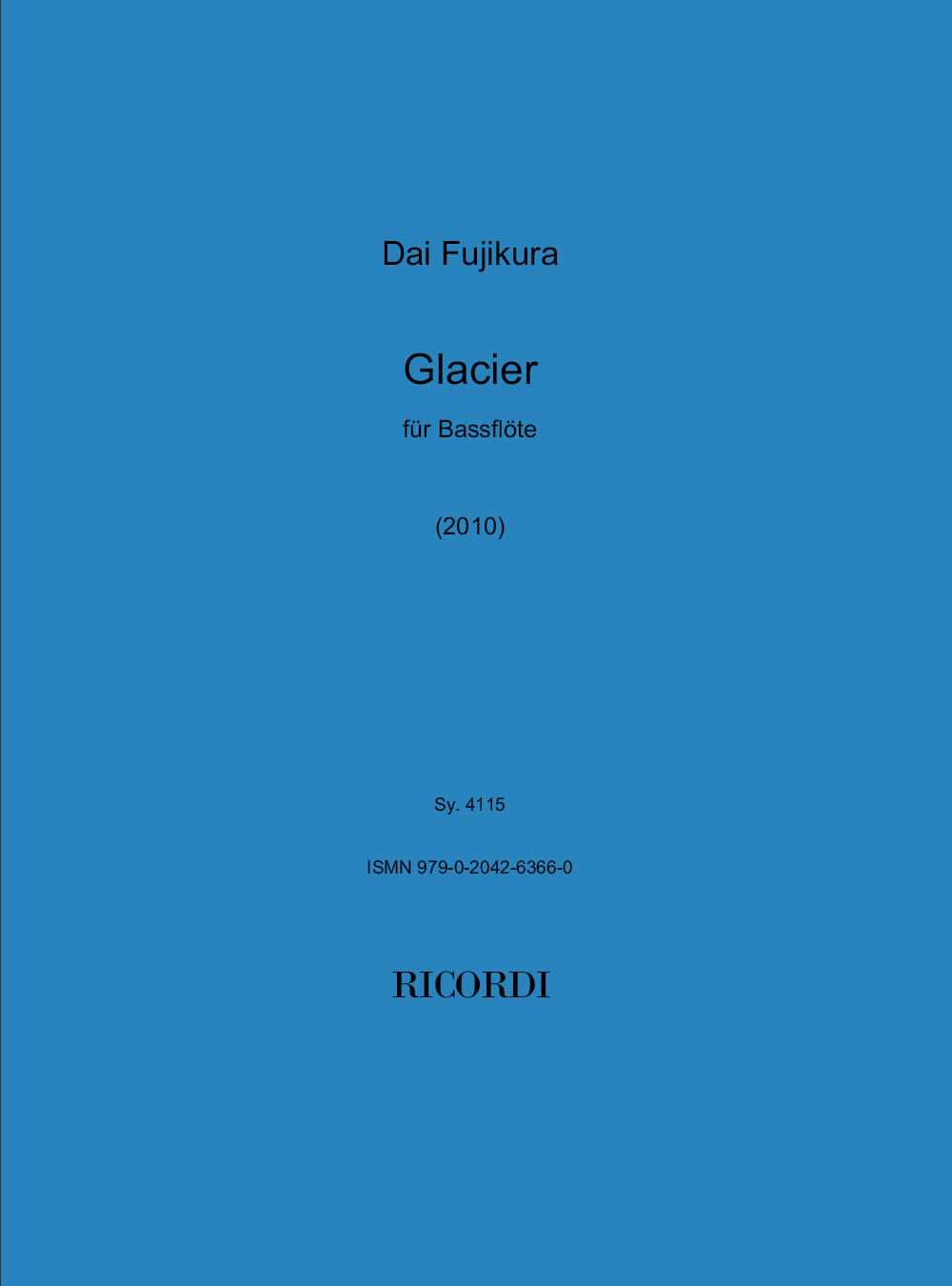 Dai Fujikura: Glacier: Bass Flute: Instrumental Work