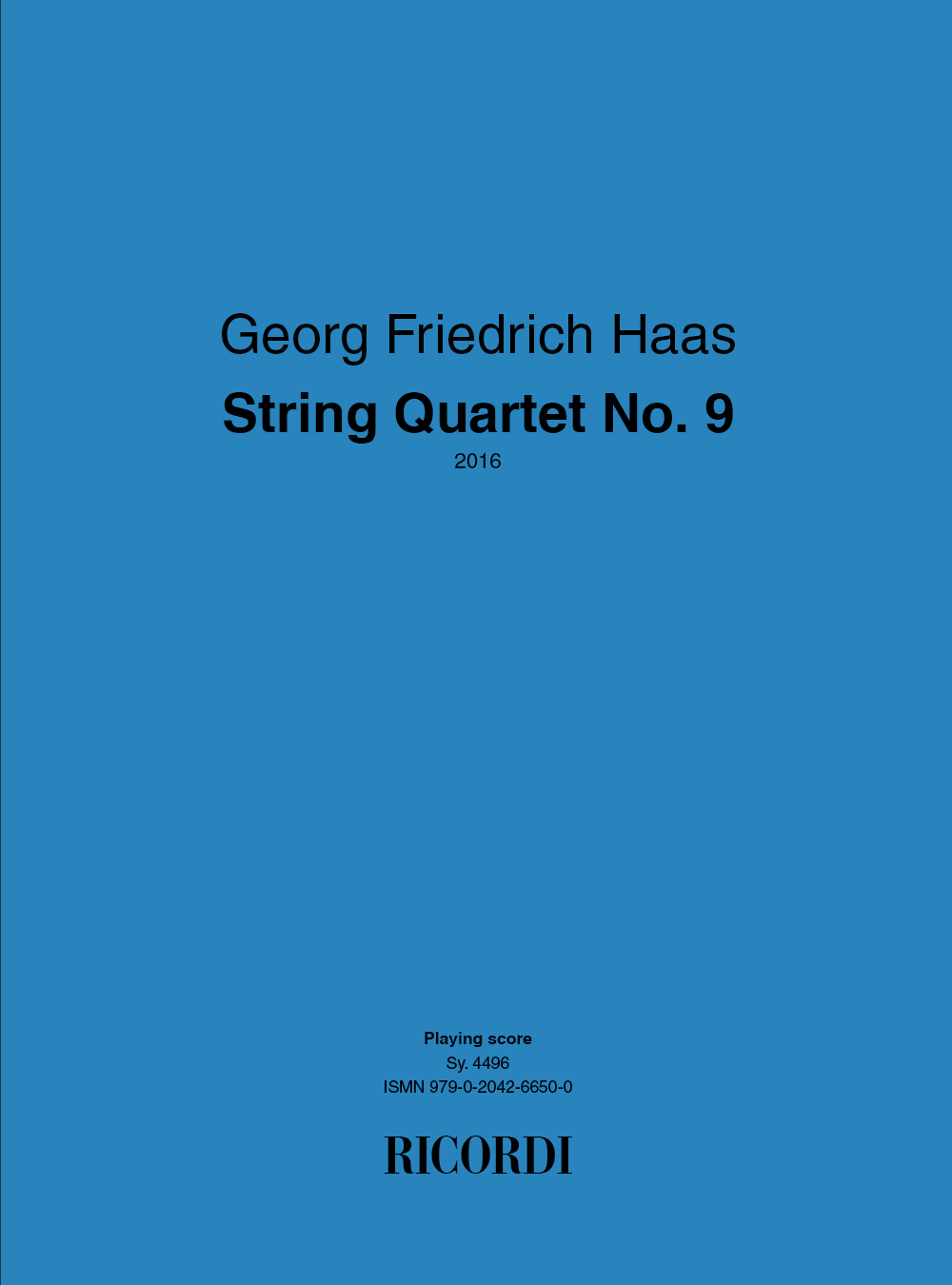 Haas: String Quartet No. 9 (English version): String Quartet: Instrumental Work