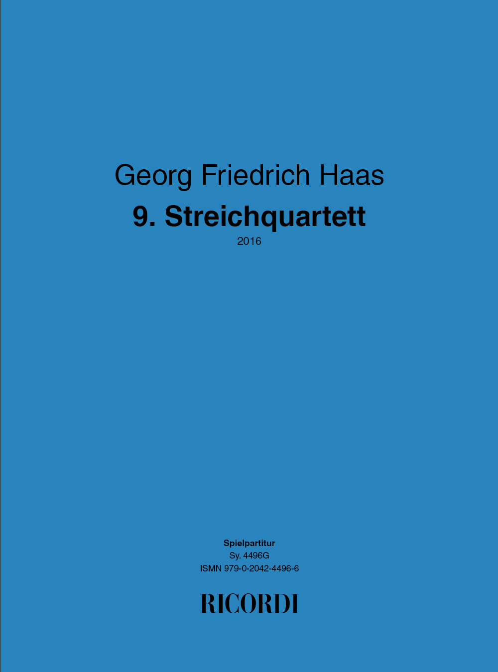 Haas: 9. Streichquartett (German version): String Quartet: Instrumental Work