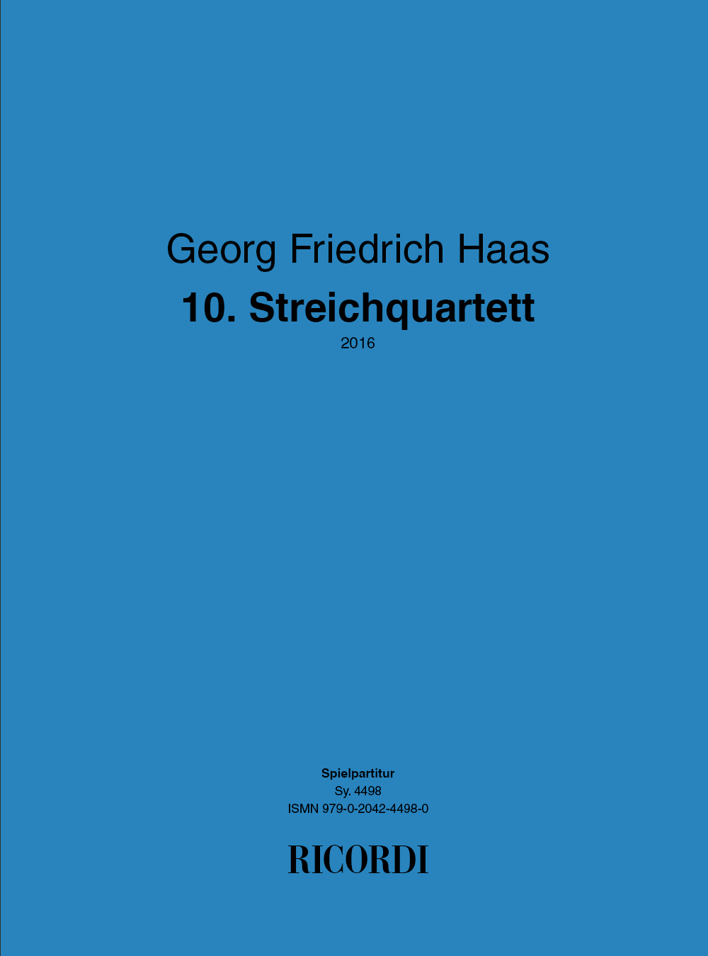Haas: 10. Streichquartett: String Quartet: Instrumental Work