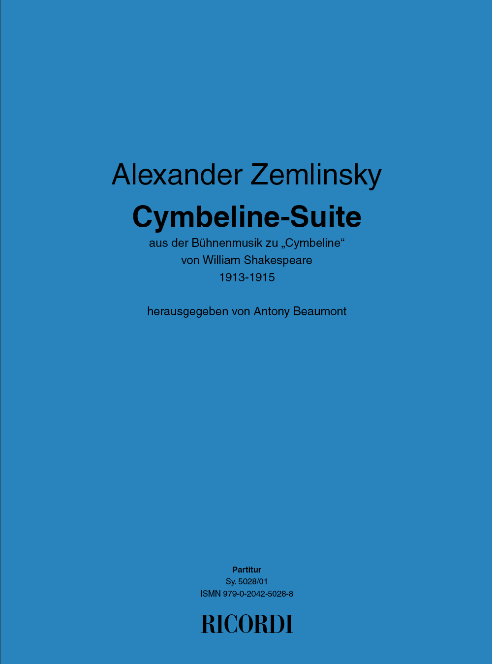Alexander Zemlinsky: Cymbeline-Suite: Chamber Orchestra: Score