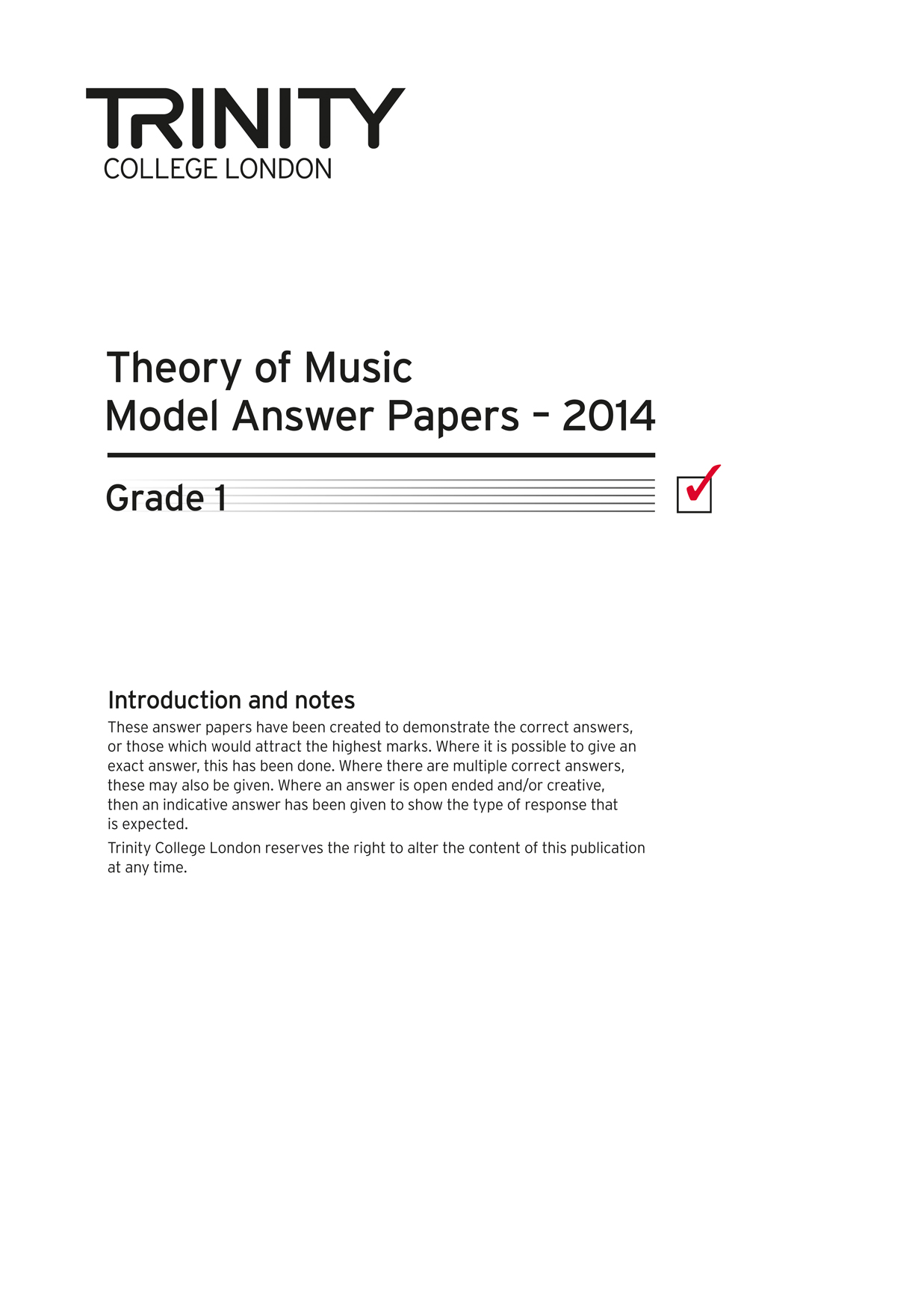 Theory Model Answers 2014 - Grade 1: Theory