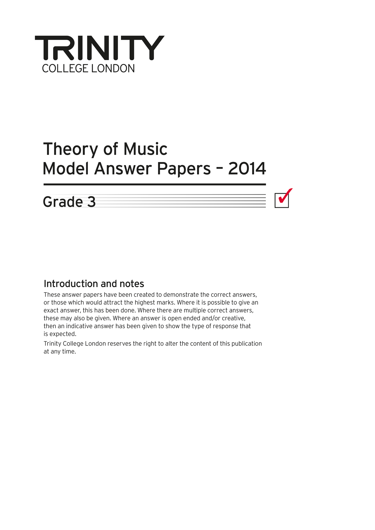 Theory Model Answers 2014 - Grade 3: Theory