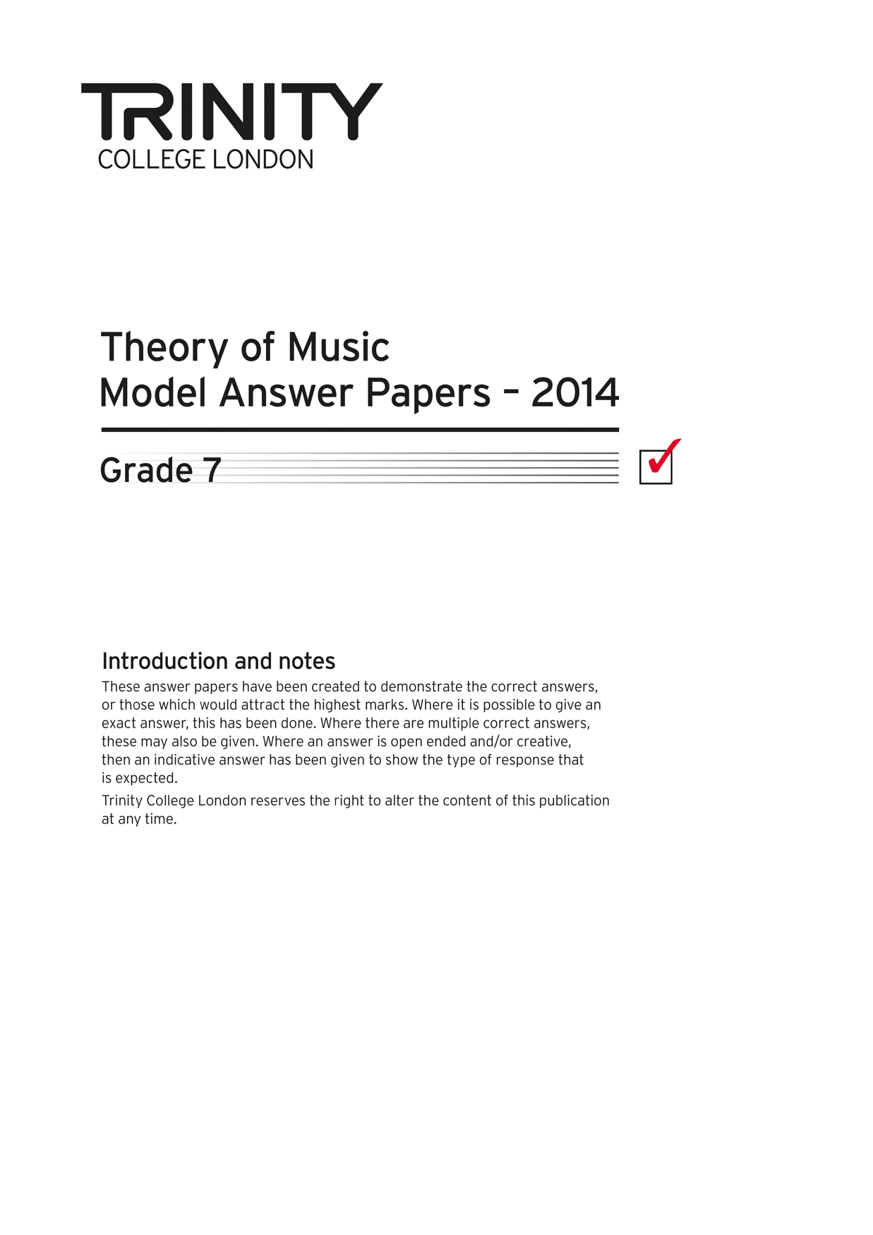 Theory Model Answers 2014 - Grade 7: Theory