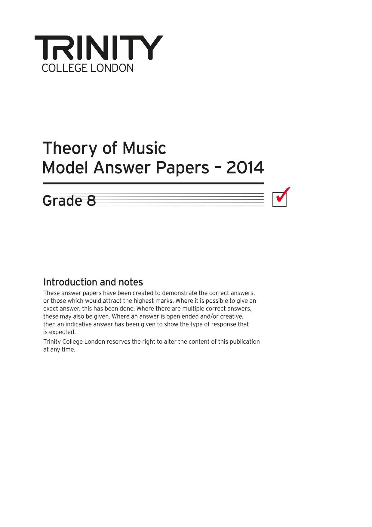 Theory Model Answers 2014 - Grade 8: Theory