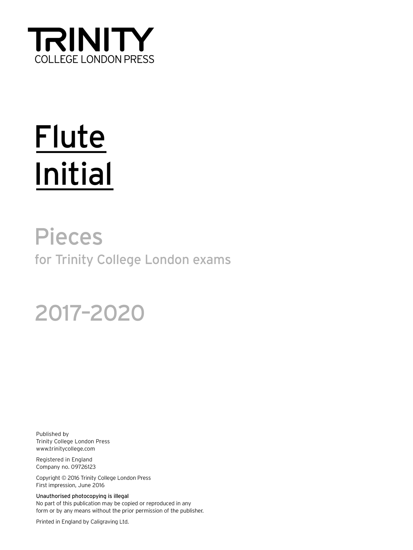 Flute Exam 2017-2020 - Initial: Flute: Part