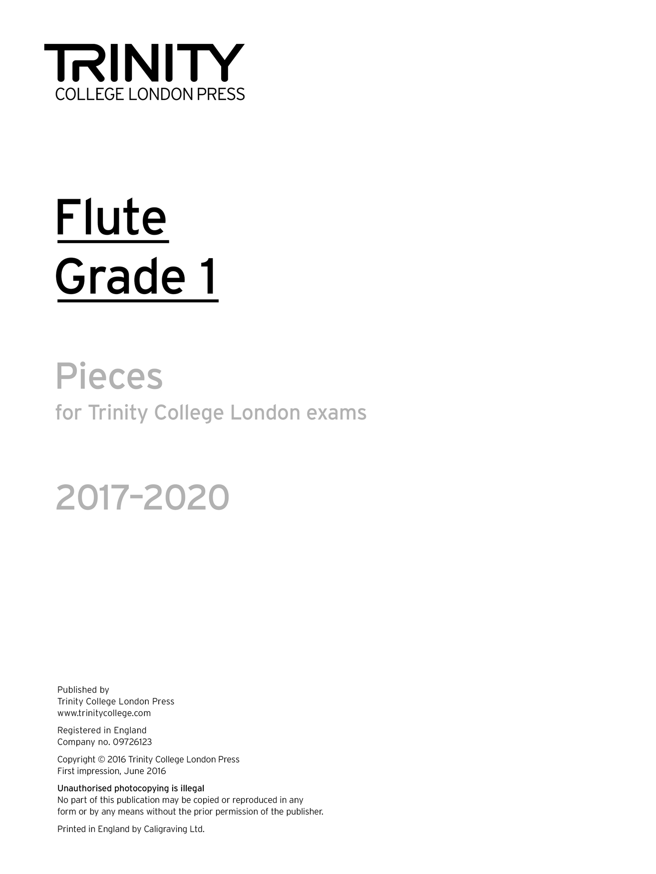 Flute Exam 2017-2020 - Grade 1: Flute: Part