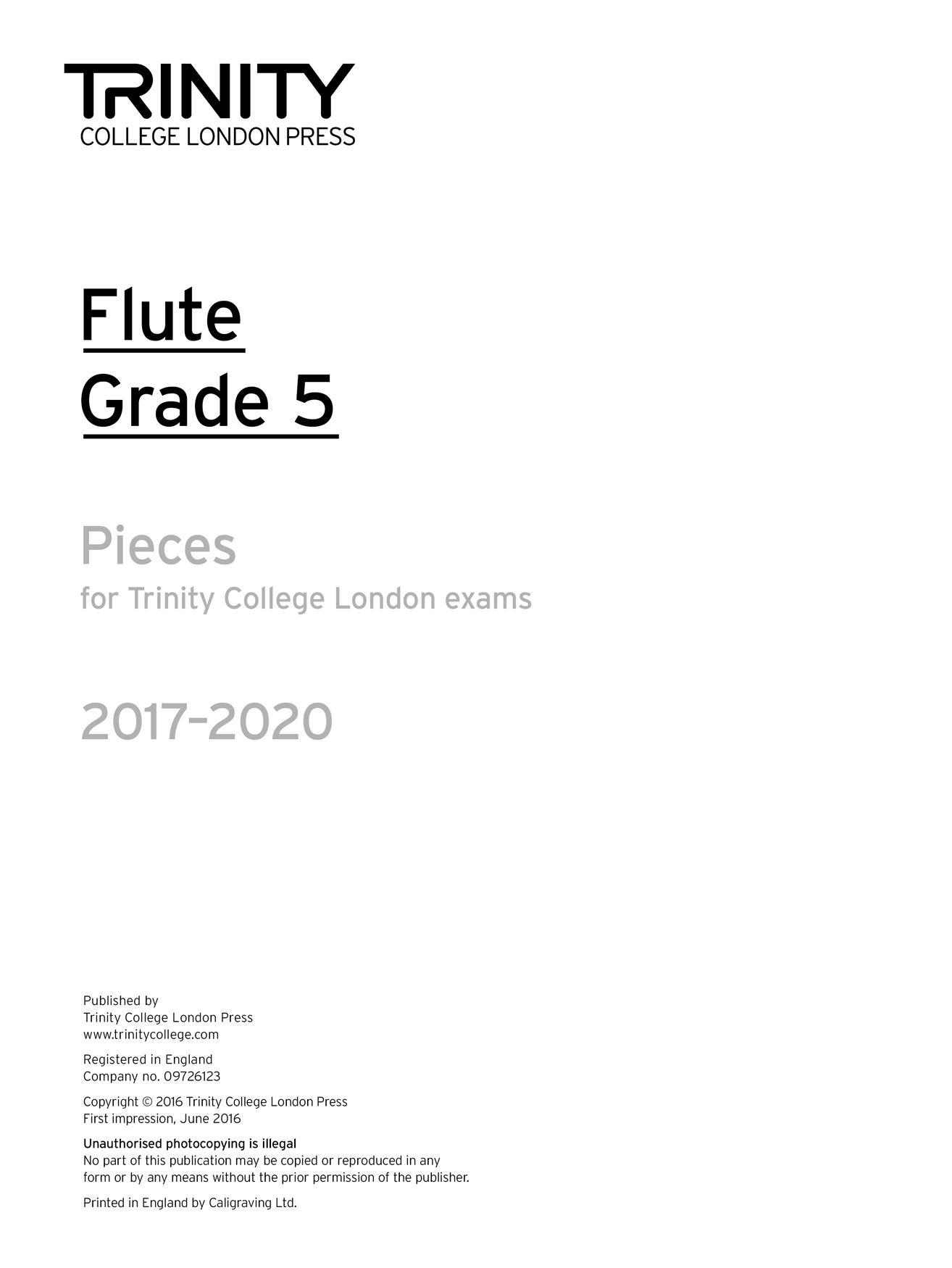 Flute Exam 2017-2020 - Grade 5: Flute: Part
