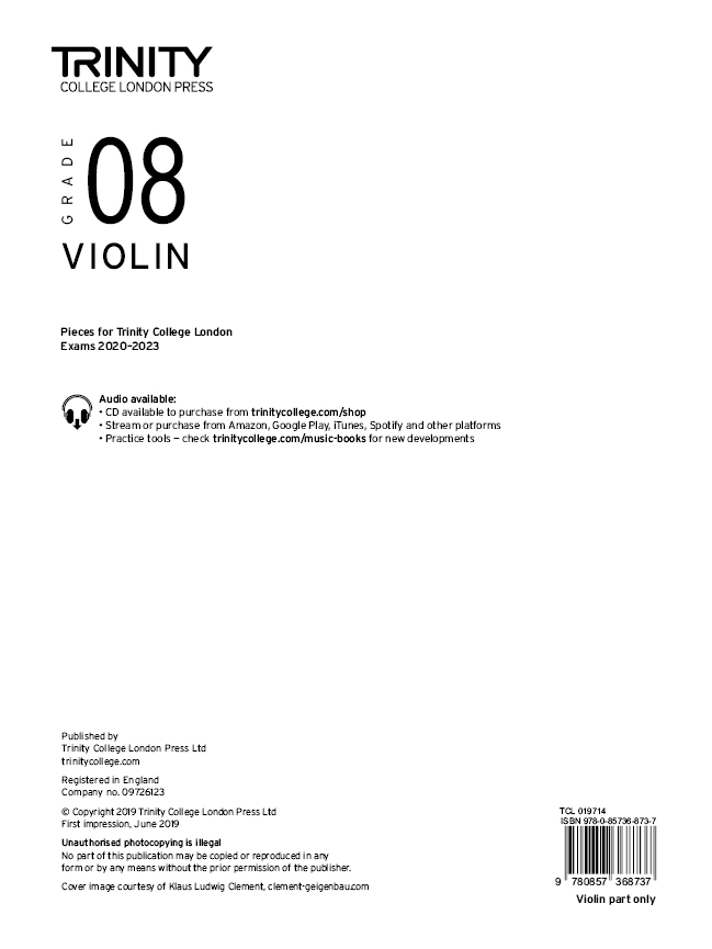 Violin 2020-2023. Grade 8 Part: Violin: Part