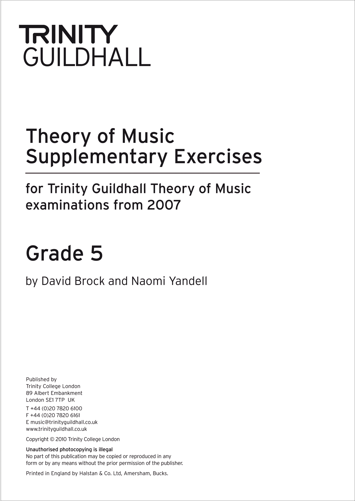 Theory Supplementary Exercises - Grade 5: Theory