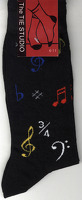 Musical Symbol Socks - Black (Size 6-11): Clothing