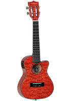Tiare Deluxe Quilted Maple Concert Ukulele Red: Ukulele