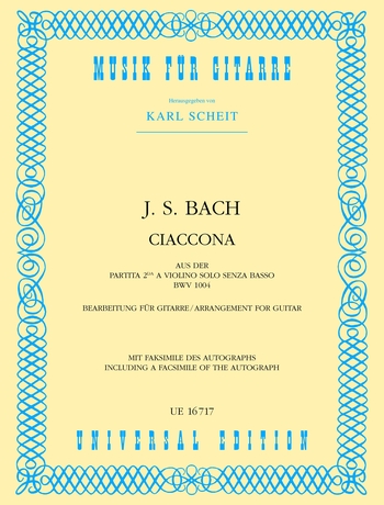 Johann Sebastian Bach: Chaconne From Partita No 2 BWV 1004 arr. Scheit: Guitar:
