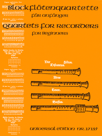 Blockfltenquartette fr Anfnger: Recorder Ensemble: Instrumental Work