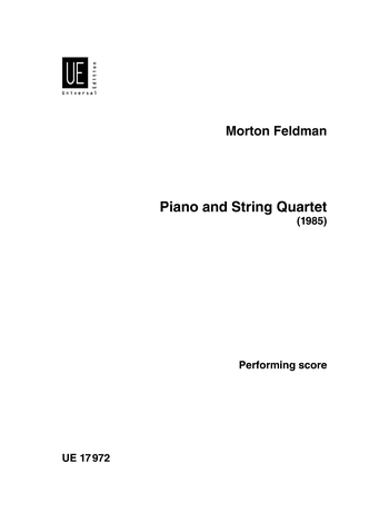 Morton Feldman: Piano and String Quartet: Piano Quintet: Score