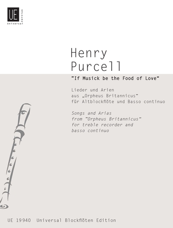 Henry Purcell: If Musick Be The Food Of Love: Recorder Ensemble: Score